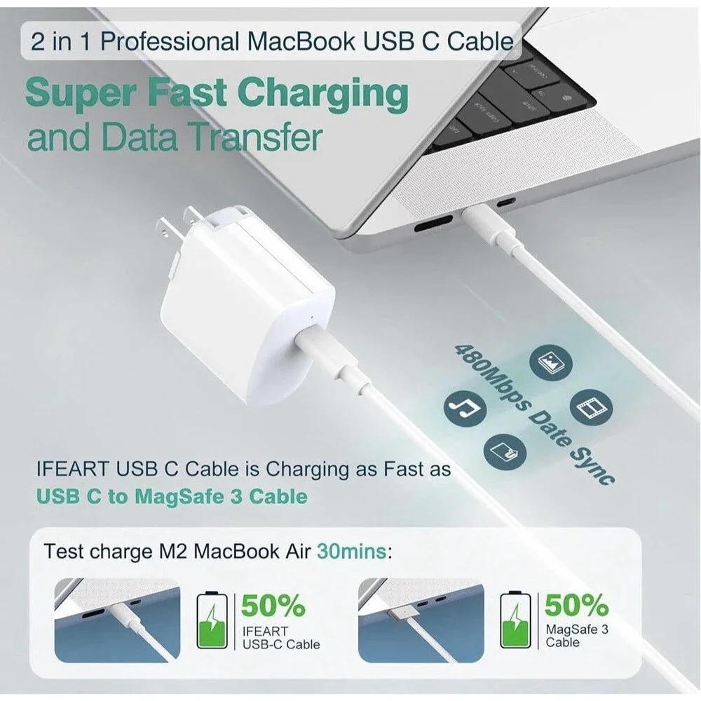 USB-C to USB C Type-C Fast Charging Data SYNC Charger Cable Cord 2A 3FT/40 Inch